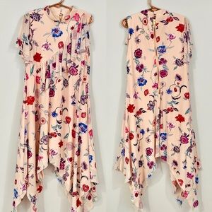 • GB GIRLS • floral asymmetrical ruffle dress •